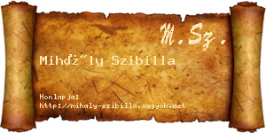 Mihály Szibilla névjegykártya